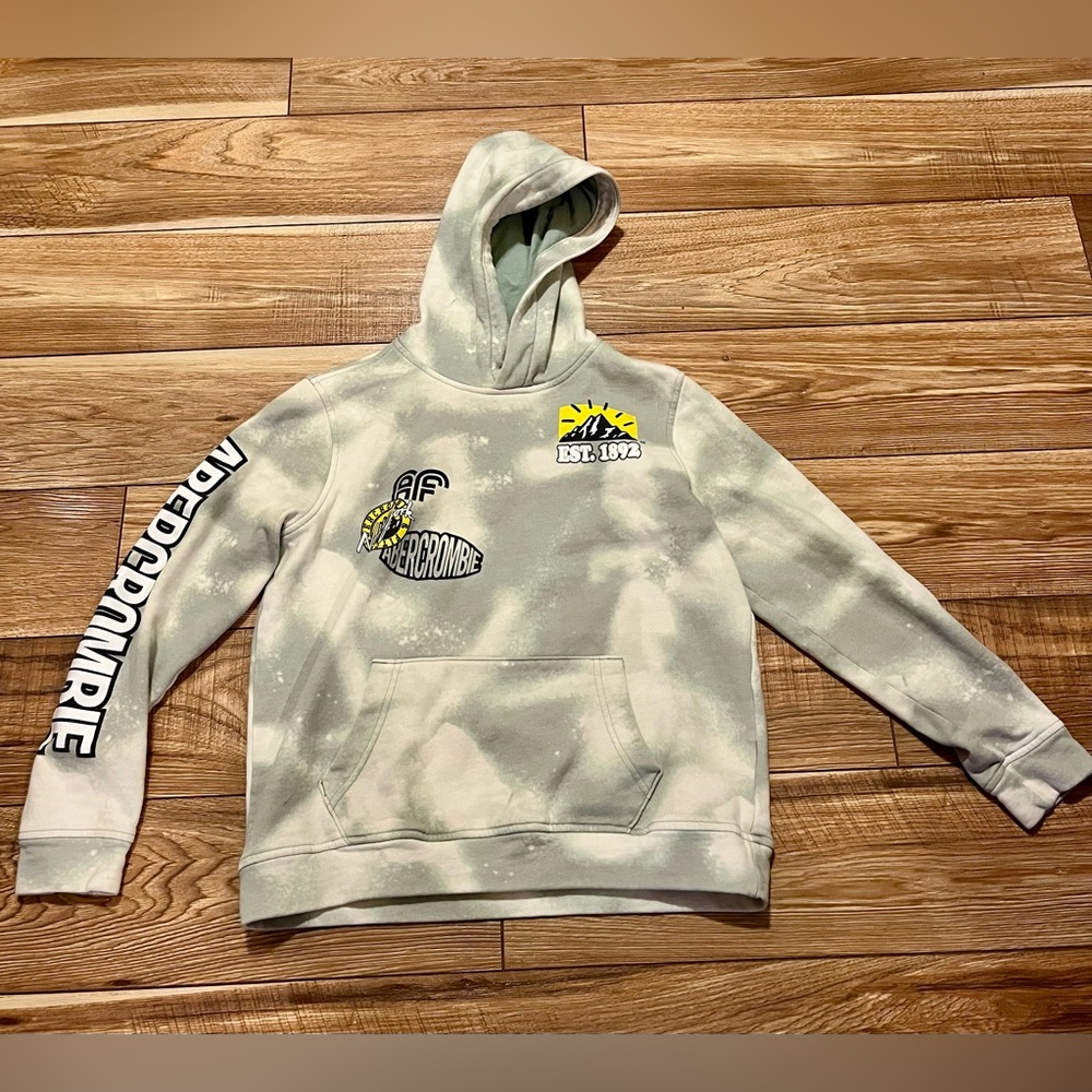 Abercrombie Kids Gray Tie-Dye Hoodie